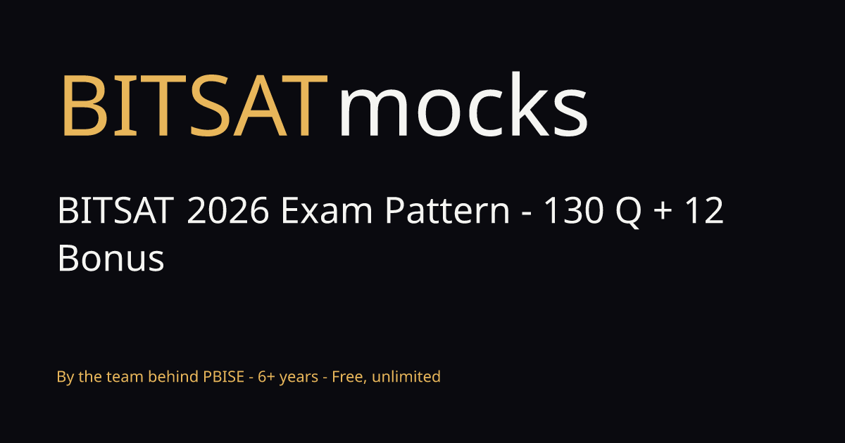 BITSAT 2026 Exam Pattern - 130 Q + 12 Bonus · bitsatmocks